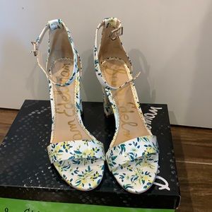 Sam Edelman Floral Block Heel Sandal 6 1/2